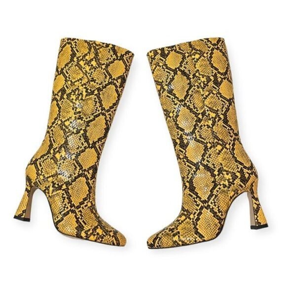 NIB Chelsea Paris Queen Boots, Yellow Snake Print, Size 37EU - Picture 12 of 15